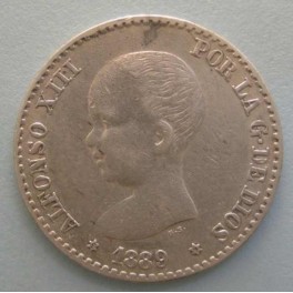 1889 - ALFONSO XIII - 50 CENTIMOS - MPM - MONEDAS DE ESPA&Ntilde;A