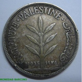 1935 - PALESTINA -100 MILS - MONEDA - PLATA