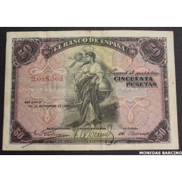 1906 ALFONSO XIII - 50 PESETAS - MADRID - BILLETE