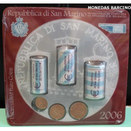 monedas euro serie San Marino 2006 (1-2-5 centimos blister)
