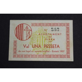 1937- PIERA -1 PESETA - BARCELONA - BILLETE