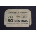 1937- MASQUEFA - 50 CENTIMOS - BARCELONA 