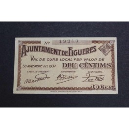 1937-FIGUERES -10 CENTIMOS GERONA - GIRONA-BILLETE