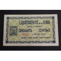 1937- RIBA -50 CENTIMOS -TARRAGONA - BILLETE