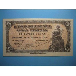 5 PESETAS 18 DE JULIO DE 1937