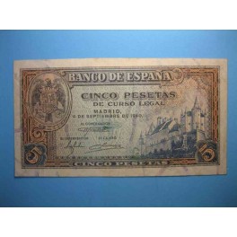 5 PESETAS ALCAZAR DE SEGOVIA