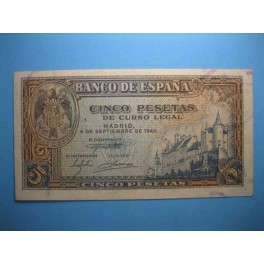 5 PESETAS 4 SEPTIEMBRE DE 1940