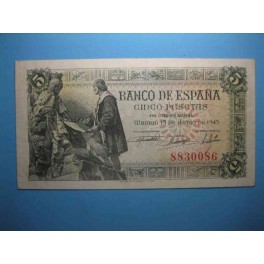 5 PESETAS 15 DE JUNIO DE 1945