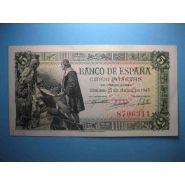 5 PESETAS 15 DE JUNIO DE 1945