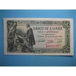 BILLETE 5 PESETAS 15 DE JUNIO DE 1945