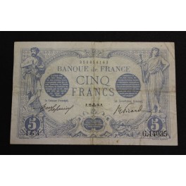 1916 - 5 FRANCS - BLUE - FRANCIA - FRANCE-LIBRA