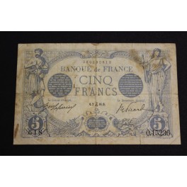 1916 - 5 FRANCS - BLUE - FRANCIA - FRANCE