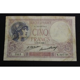 1928 - 5 FRANCS - VIOLET - FRANCIA - FRANCE 