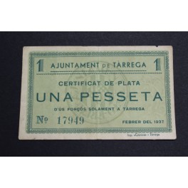 1937- TARREGA - LLEIDA- 1 PESETA - LERIDA 