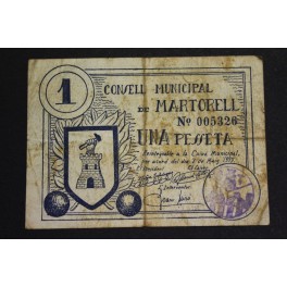 1937-MARTORELL - 1 PESETA - BARCELONA -BILLETE