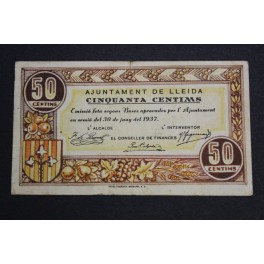 1937- LLEIDA -50 CENTIMOS - LERIDA -BILLETE