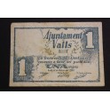 1937- VALLS - 1 PESETA - TARRAGONA- BILLETE