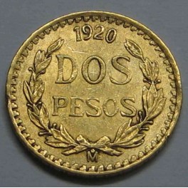 1920 - MEXICO - 2 PESOS - ORO - AGUILA