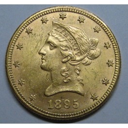 1895 - $ 10 - USA  - CORONET HEAT