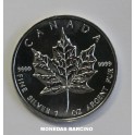 1993- HOJA ARCE- PLATA- 5 DOLLARS - CANADA - ONZA