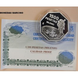 1999 - ESPAÑA - 1500 PESETAS  - MILENIO - MONEDA OCTOGONAL