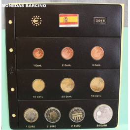 2016-MONEDAS y HOJA - EUROS- PARDO- ESPAÑA