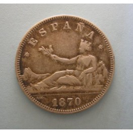 1870- 2 PESETAS-PLATA - ESPAÑA - 1ª REPUBLICA 