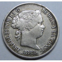 1868- 20 CENTAVOS PESO - MANILA - ISABEL II