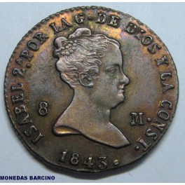1843- SEGOVIA - COBRE - 8 MARAVEDIS - ISABEL II 