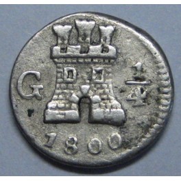 1800 - GUATEMALA - 1/4 REAL - CARLOS IV -