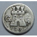 1806 - GUATEMALA - 1/4 REAL - CARLOS IV -