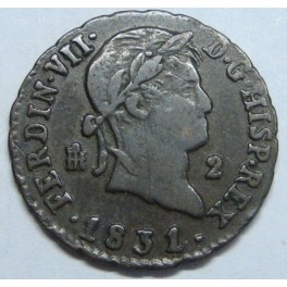 1831 - SEGOVIA - 2 MARAVEDIS - FERNANDO VII 