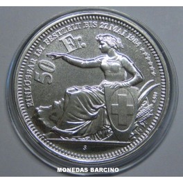 1984- OBERHASLI - 5 FRANCS - SUIZA - PLATA