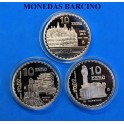 2002- ESPAÑA - 10 EUROS - GAUDI - 3 MONEDAS -CAPRICHO -MILA-GUELL -