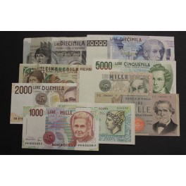 1976-1990- ITALIA -  LIRE - 9 BILLETES - BANCA 