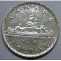 1952- GEORGE VI - DOLLAR- CANADA -PLATA-CANOA