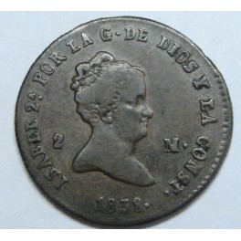 1838- SEGOVIA - 2 MARAVEDIS - ISABEL II