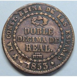 1853 - SEGOVIA - DOBLE DECIMA DE REAL - ISABEL II