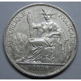 1936- INDOCHINA - 50 CENT - FRANCIA - PLATA