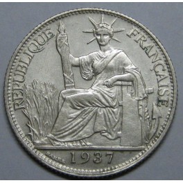 1937- INDOCHINA - 20 CENT - FRANCIA - PLATA