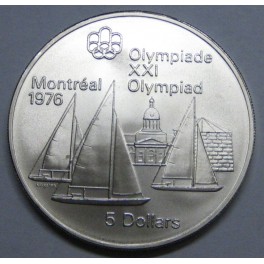 1973- OLIMPIADAS 76 - 5 DOLLARS - CANADA -PLATA