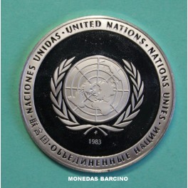 1983- NACIONES UNIDAS - MEDALLA - USA - PLATA 