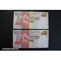 2012- HONG KONG -100 DOLLARS - 2 BILLETES