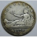 1870- 1 PESETA- PLATA- ESPAÑA- 1ª REPUBLICA