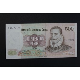 1994- CHILE - 500 PESOS- PEDRO VALDIVIA-BILLETE