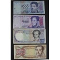 1992- VENEZUELA - BOLIVARES - CARACAS - 4 BILLETES