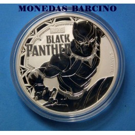 2018- TUVALU - 1  ONZA - 1 DOLLAR -PANTHER BLACK- PANTERA NEGRA - - MARVEL - PLATA