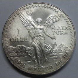 1991- LIBERTAD - ONZA - MEXICO - PLATA- BULLION