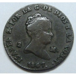 1847 - SEGOVIA - 2 MARAVEDIS - ISABEL II