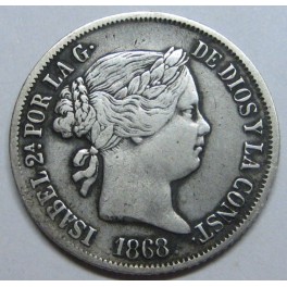 1868- 20 CENTAVOS PESO - MANILA - ISABEL II